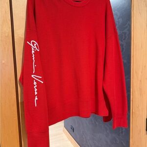Versace Women's Bold Red Crew Neck Sweater
